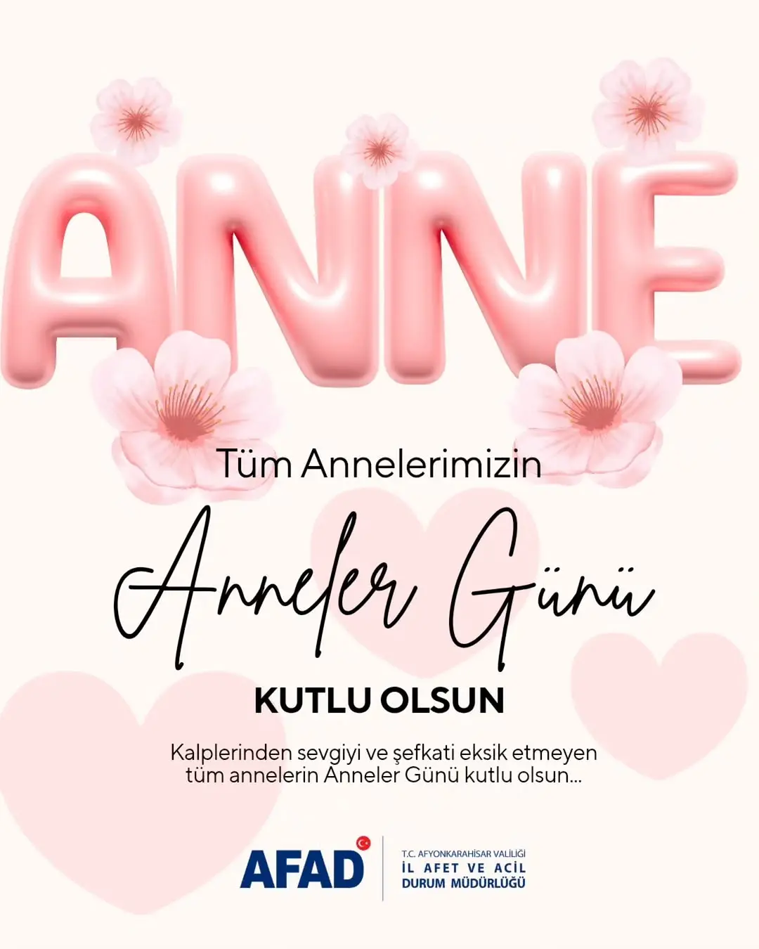 Afyonkarahisar İl Afet Ve Acil Durum Müdürlüğü'nden Anneler Günü Kutlaması