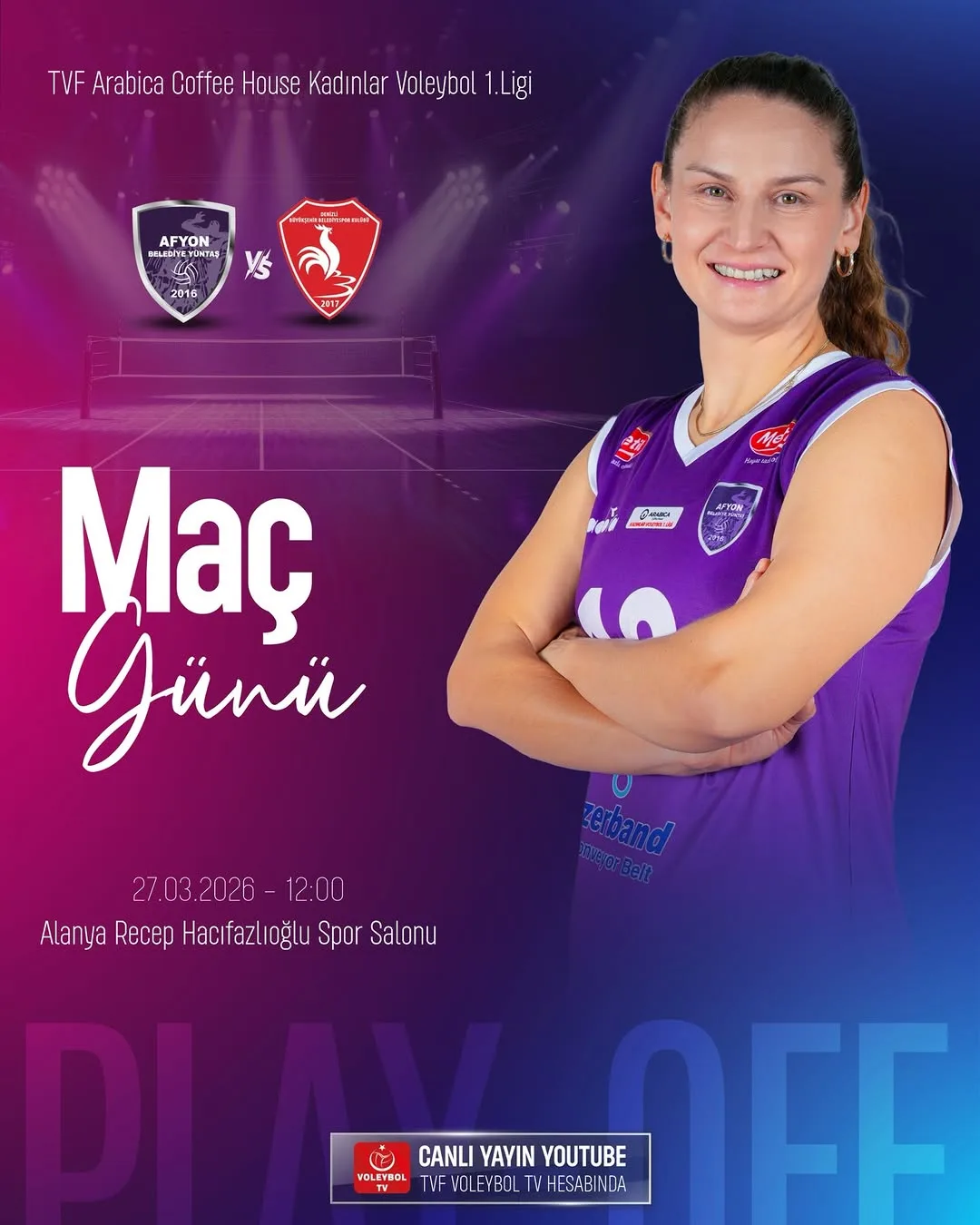 Afyon Belediye Yüntaş Voleybol, Denizli Büyükşehir Belediye Spor ile Karşılaşacak