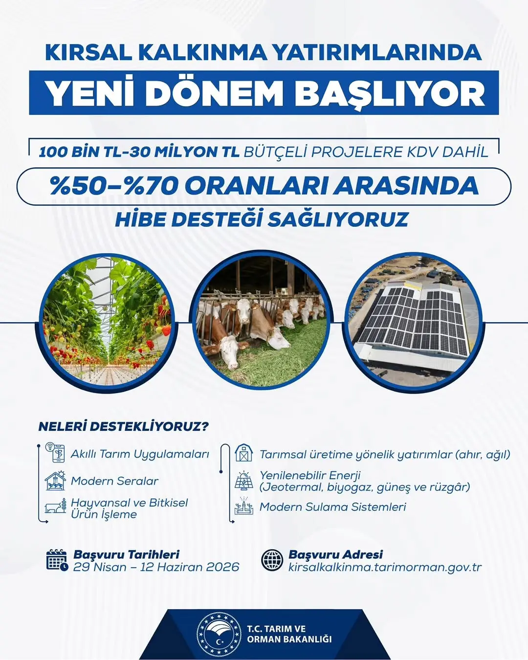 Kırsal Kalkınma Yatırımlarında Yeni Dönem Başvuruları Başladı