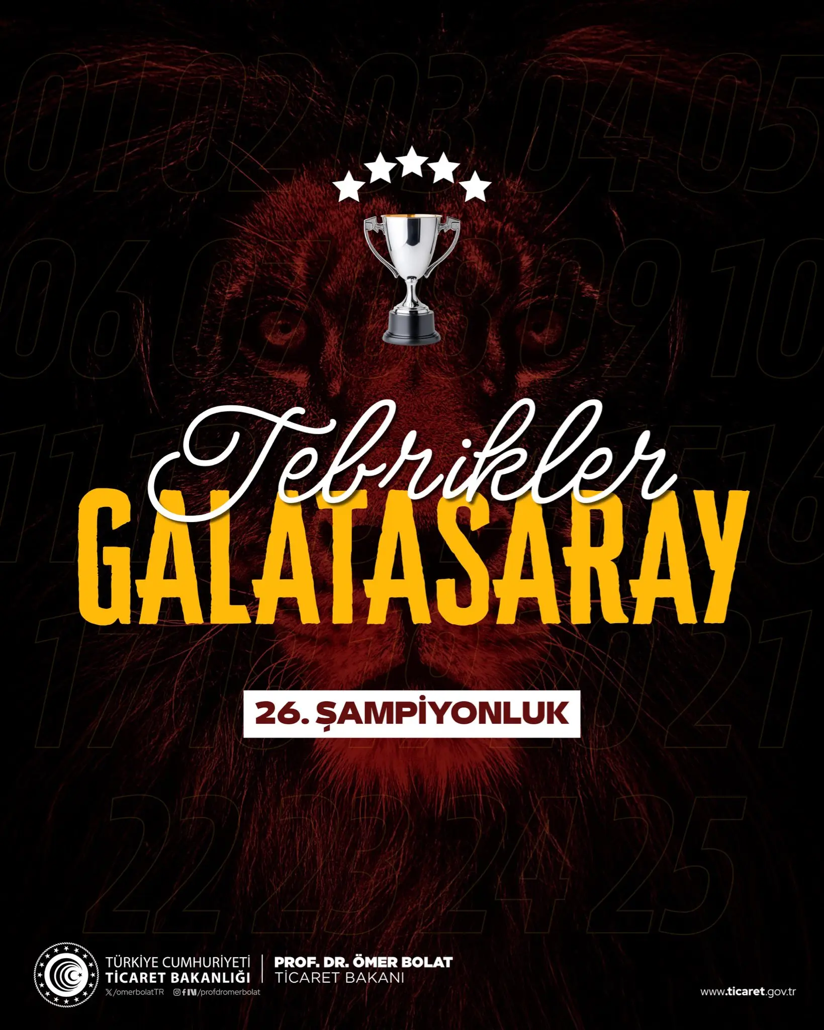 Galatasaray 26. şampiyonluğunu ilan etti