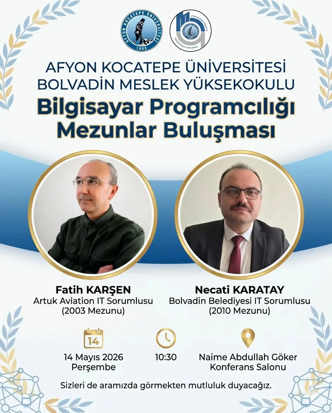 Afyon Kocatepe Üniversitesi'nin Düzenlediği Bilgisayar Programcılığı Mezunlar Buluşması