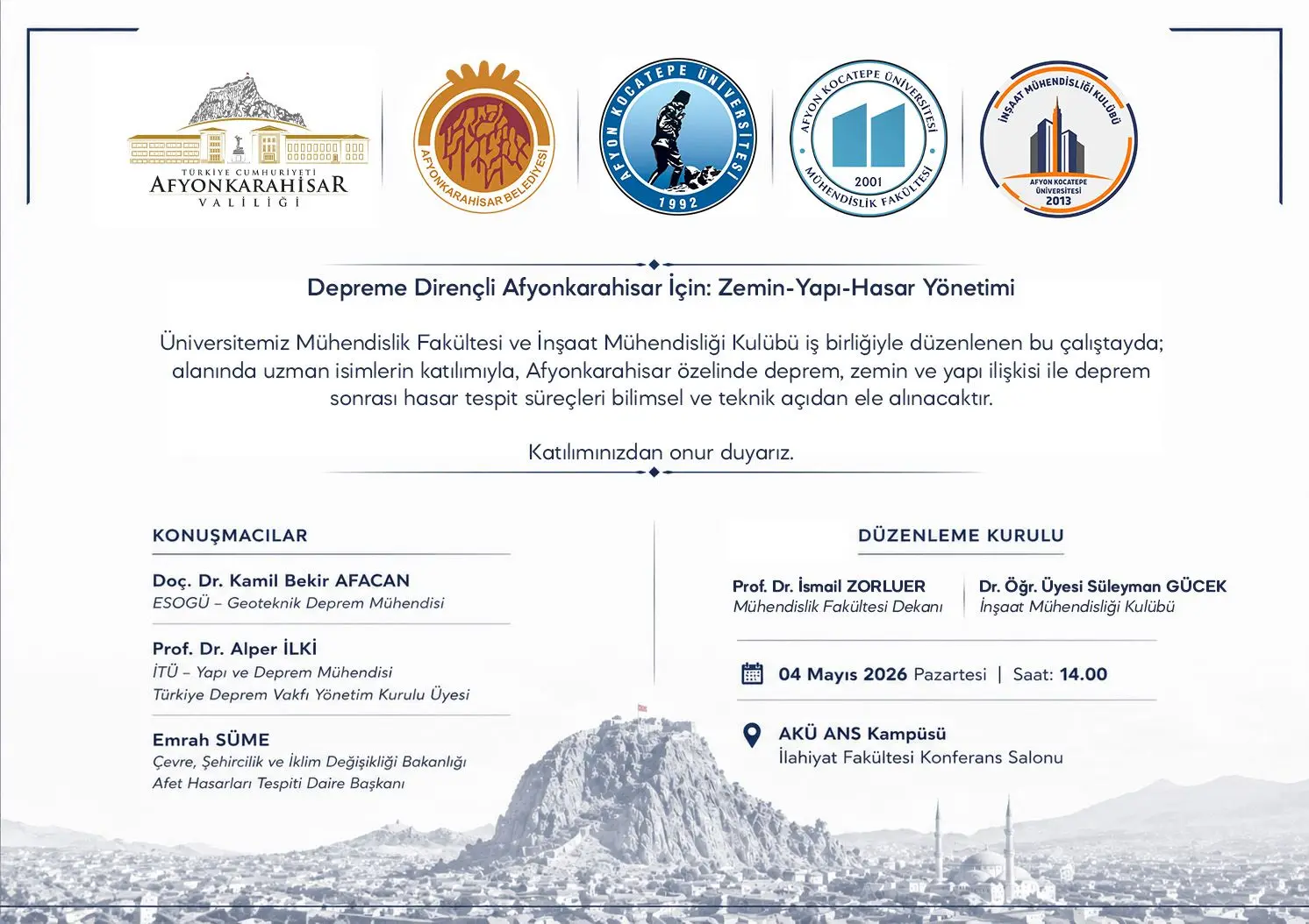 Depreme Dirençli Afyonkarahisar İçin Birlikteyiz