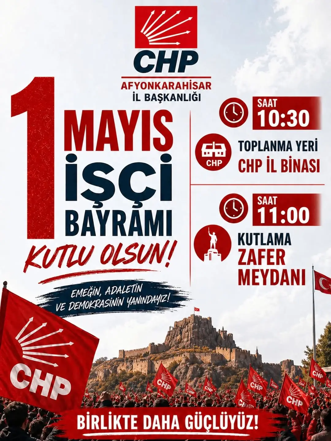 Afyonkarahisar CHP İl Kadın Kolları: 1 Mayıs'ta Emeğin, Adaletin ve Dayanışmanın Sesi Olmak İçin Buluşuyoruz