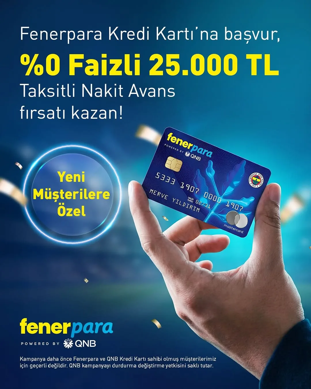 Fenerbahçe'den Fenerpara Kampanyası: %0 Faizli 25.000 TL Taksitli Nakit Avans!