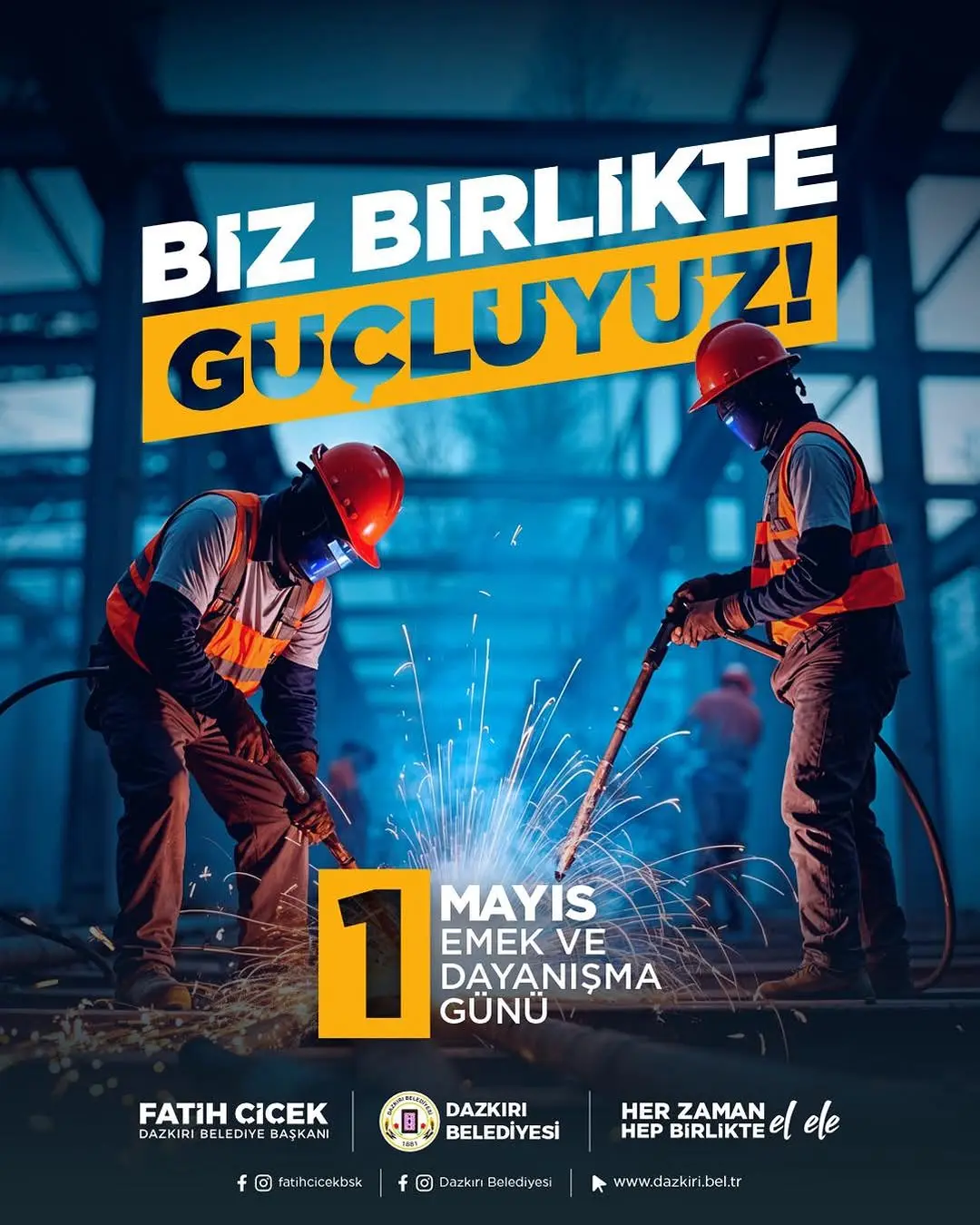 Dazkırı Belediye Başkanı Fatih Çiçek'ten 1 Mayıs Emek ve Dayanışma Günü Kutlaması